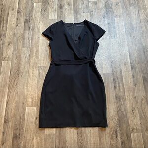 White House Black Market Women’s Black Belted Sheath Dress Size 6